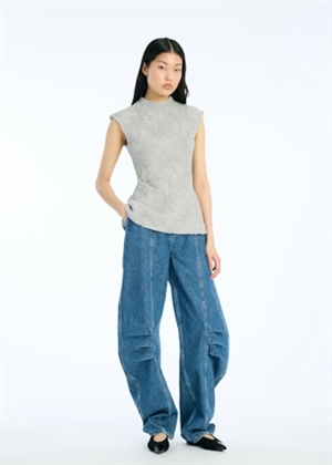 Asyma Mesh sleeveless top Gray Violet ROTATE By Birger Christensen 